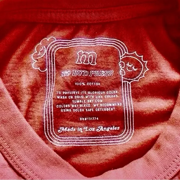 Big Bud Press Dip Dye Tee Pink/Red Size M - Picture 3 of 5